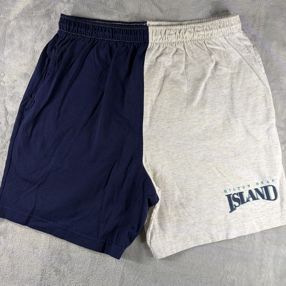 Vintage 90s Hilton Head Island Colorblock Cotton Shorts Men XL USA Made